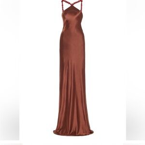 STAUD BROWN CADENCE GOWN in 00
